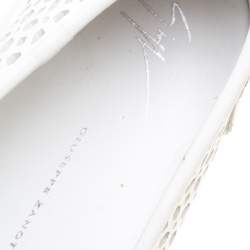 Giuseppe Zanotti White Perforated Leather Metal Cap Toe Skate Sneakers Size 40
