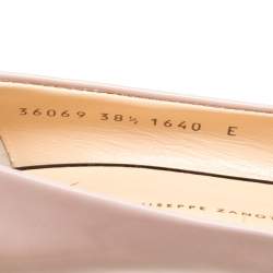 مملوكة مسبقًا Giuseppe Zanotti Beige Patent Leather Wedge Heel Peep Toe Pumps Size 38