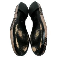 Giuseppe Zanotti Black Mesh and Crystal Embellished Ballet Flats Size 38