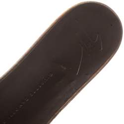 Pre Owned Giuseppe Zanotti Light Pink Canvas Eagle Embellished Saboot Platform Slides Size 38.5