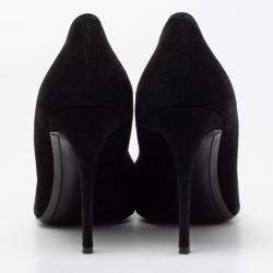 Pre Owned حذاء كعب عالي جوسيبي زانوتي مقدمة مدببة سويدي أسود مقاس 38