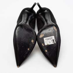 Pre Owned حذاء كعب عالي جوسيبي زانوتي مقدمة مدببة سويدي أسود مقاس 38