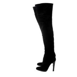 Pre Owned بوت جوسيبي زانوتي سويدي أسود للركبة مقاس 38.5