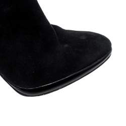 Pre Owned بوت جوسيبي زانوتي سويدي أسود للركبة مقاس 38.5