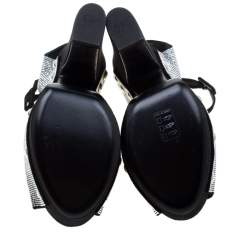 Pre Owned Giuseppe Zanotti Black Crystal Embellished Suede Platform Ankle Strap Sandals Size 39.5