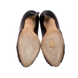 Pre Owned Giuseppe Zanotti Burgundy Satin Embellished Peep Toe Pumps Size 40