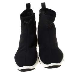 Pre Owned Giuseppe Zanotti Black Fabric High Top Sneakers Size 36