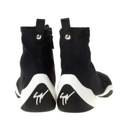 Pre Owned Giuseppe Zanotti Black Fabric High Top Sneakers Size 36
