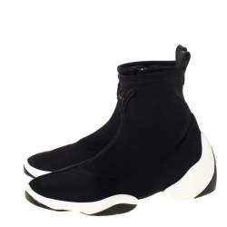 Pre Owned Giuseppe Zanotti Black Fabric High Top Sneakers Size 36