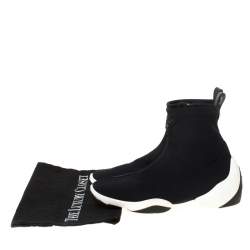 Pre Owned Giuseppe Zanotti Black Fabric High Top Sneakers Size 36