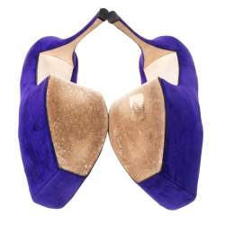 Pre Owned حذاء كعب عالي جوسيبي زانوتي سويدي بنفسجي نعل سميك مقاس 40