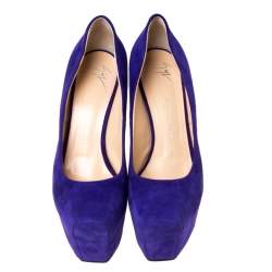 Pre Owned حذاء كعب عالي جوسيبي زانوتي سويدي بنفسجي نعل سميك مقاس 40