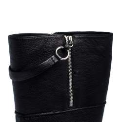 Pre Owned حذاء بوت ركبه جوسيبي زانوتي جلد أسود مقاس 40