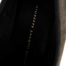 Giuseppe Zanotti Grey Suede Star Studded Smoking Slippers Size 37.5