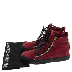 Giuseppe Zanotti Red Suede Mid Top Sneakers Size 36
