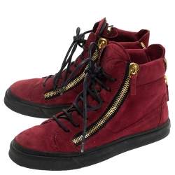 Giuseppe Zanotti Red Suede Mid Top Sneakers Size 36