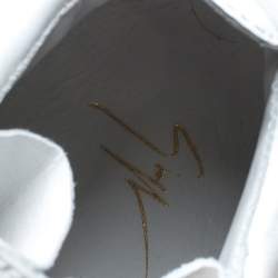 Pre Owned Giuseppe Zanotti White Patent Leather London High Top Sneakers Size 39