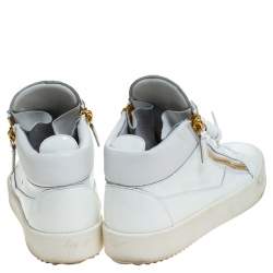 Pre Owned Giuseppe Zanotti White Patent Leather London High Top Sneakers Size 39