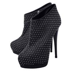 مملوكة مسبقًا حذاء بوت جوسيبي زانوتي "إيفا" مرصع و بنعل سميك قماش رصاصي داكن مقاس 39