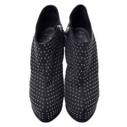 مملوكة مسبقًا حذاء بوت جوسيبي زانوتي "إيفا" مرصع و بنعل سميك قماش رصاصي داكن مقاس 39