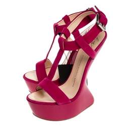 Pre Owned صندل جوسيبي زانوتي سويدي فوشيا كعب روكي مقاس 39