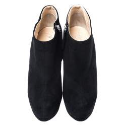 Giuseppe Zanotti Black Suede Platform Ankle Booties Size 37.5