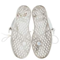 Pre Owned Giuseppe Zanotti White Croc Embossed Leather London High Top Sneakers Size 37.5