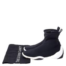 Pre Owned Giuseppe Zanotti Black/White Neoprene Light Jump Ht1 Sneakers Size 37