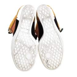 Pre Owned Giuseppe Zanotti Multicolor Suede Hidden Wedge Sneakers Size 36