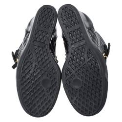 Pre Owned Giuseppe Zanotti Black Quilted Leather Lorenz Wedge Sneakers Size 40