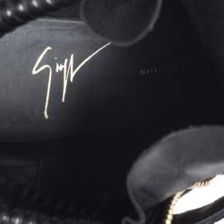 Pre Owned Giuseppe Zanotti Black Quilted Leather Lorenz Wedge Sneakers Size 40