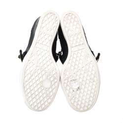 Pre Owned Giuseppe Zanotti Black Croc Embossed Leather Lorenz Wedge High Top Sneakers Size 39