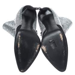 Pre Owned حذاء بوت كاحل جوسيبي زانوتي سويدي غليتر أسود مقاس 37