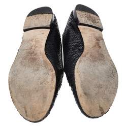 Pre Owned Giuseppe Zanotti Black Python Leather Tassel Detail Smoking Slippers Size 37