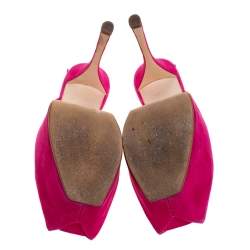 Pre Owned صندل جوسيبي زانوتي بفتحة كعب و بمقدمة مفتوحة و بنعل سميك سويدي أرجواني مقاس 39