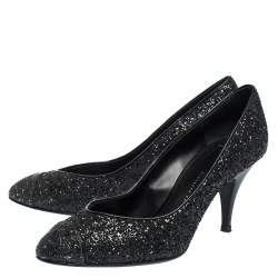 Pre Owned حذاء كعب عالي جوسيبي زانوتي "أوليندا ڨي ثروات" غليتر أسود مقاس 38.5