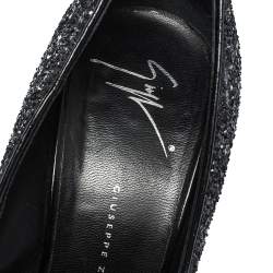 Pre Owned حذاء كعب عالي جوسيبي زانوتي "أوليندا ڨي ثروات" غليتر أسود مقاس 38.5