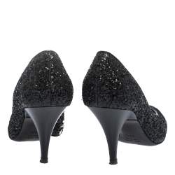 Pre Owned حذاء كعب عالي جوسيبي زانوتي "أوليندا ڨي ثروات" غليتر أسود مقاس 38.5