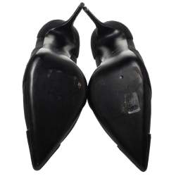 Pre Owned حذاء كعب عالي جوسيبي زانوتي مقدمة مدببة شبك وسويدي أسود مقاس 41