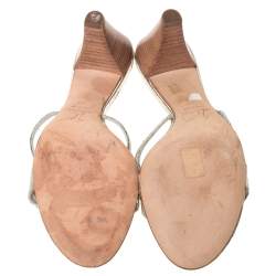 مملوكة مسبقًا صندل سلايد جوسيبي زانوتي مزخرف جلد ذهبي ميتالك مقاس 40