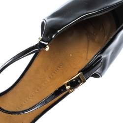 Giuseppe Zanotti Black Leather And Patent Ankle Strap Sandals Size 38.5