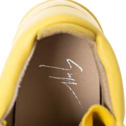 Giuseppe Zanotti Yellow Leather Gold Chain Laces Dual Zip Sneakers Size 35
