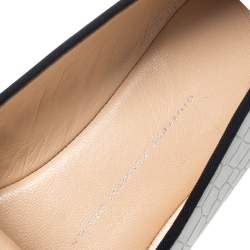 Giuseppe Zanotti White Croc Embossed Leather Smoking Slippers Size 39