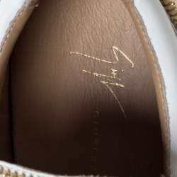 Pre Owned Giuseppe Zanotti White Leather May London Double Zip Low Top Platform Sneakers Size 36
