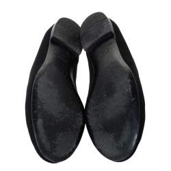 Pre Owned Giuseppe Zanotti Black Suede Crystal Embellished Smoking Slippers Size 42