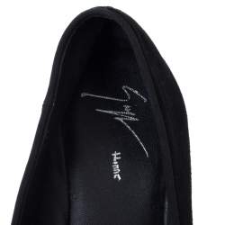 Pre Owned Giuseppe Zanotti Black Suede Crystal Embellished Smoking Slippers Size 42