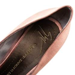 Giuseppe Zanotti Nude Pink/Green Satin Floral Applique Pointed Toe pumps Size 41