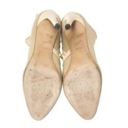 Giuseppe Zanotti Beige Fabric and Leather Trim Ankle Boots Size 37