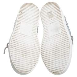 Pre Owned Giuseppe Zanotti Grey Suede Crystal Embellished Doris Sneakers Size 36