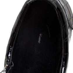 Pre Owned Giuseppe Zanotti Black Croc Embossed Leather Low Top Sneakers Size 44.5